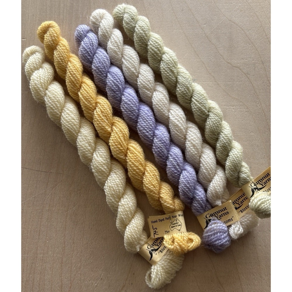 Gumnut Wool Yarn LOT of 5 Skeins NWT Hand-Dyed Australia OOP Blossoms #2